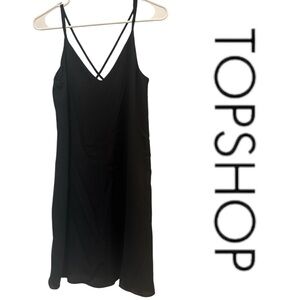 Topshop Black Slip Dress, Size 4